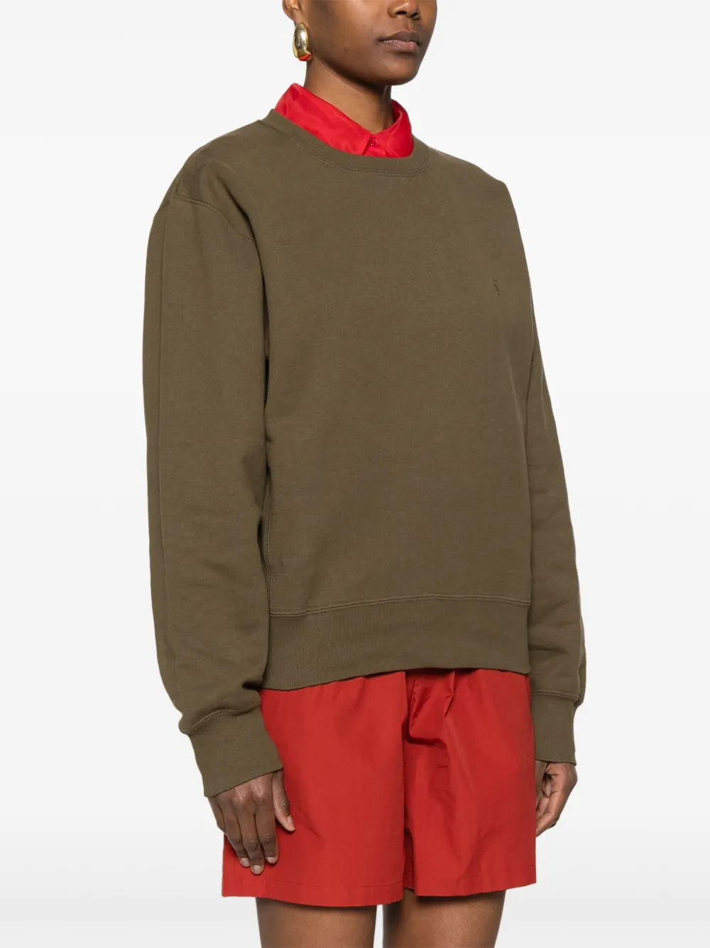 Saint Laurent Sweater met Cassandre-borduurwerk Groen