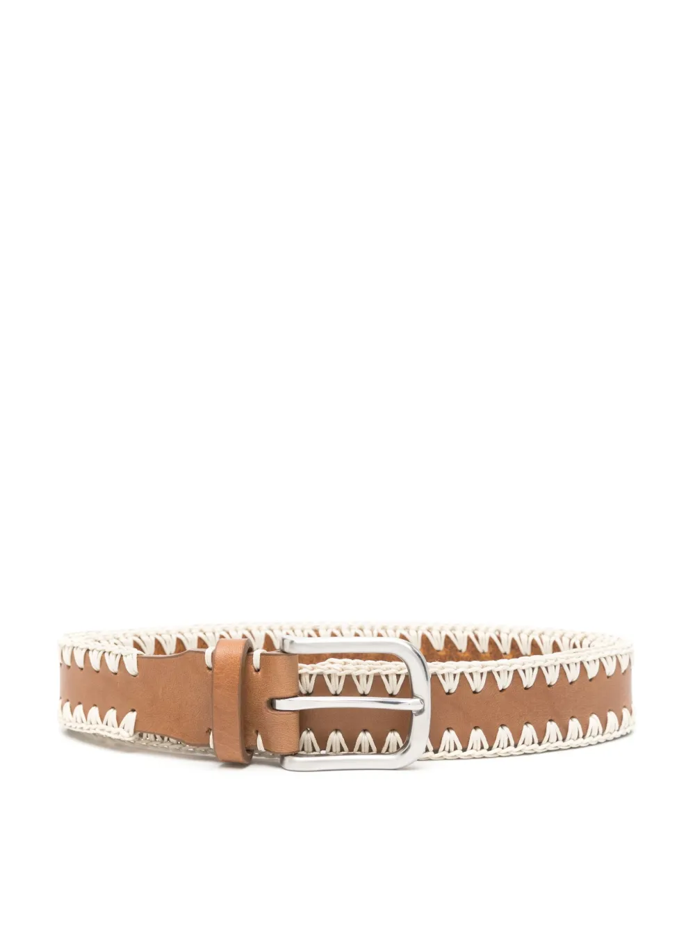 crochet leather belt