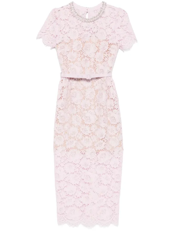shoulder lace dress Della Lace Maxi Dress-Red/Nude
