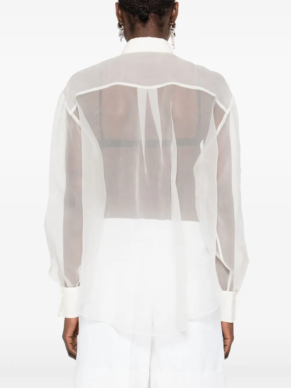 Brunello Cucinelli Blouse met bloemenapplicatie Wit