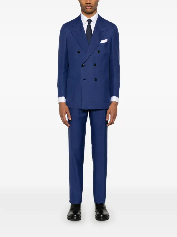 【送料&関税込】Kiton Double-breasted Blazer $10,000 KITON - Navy Velvet Shawl Double Breasted Dinner