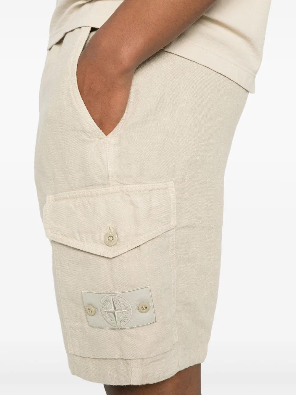 Stone Island Shorts met Compass-logopatch Beige