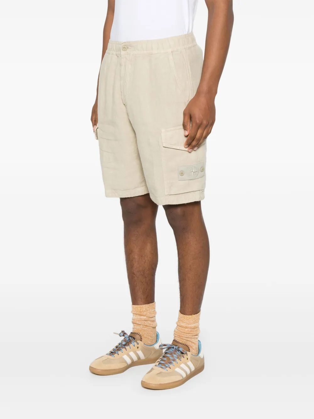 Stone Island Shorts met Compass-logopatch Beige