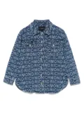 John Richmond Junior logo-jacquard shirt jacket - Blue