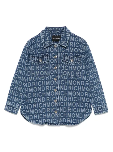 John Richmond Junior sobrecamisa capitonada con logo en jacquard