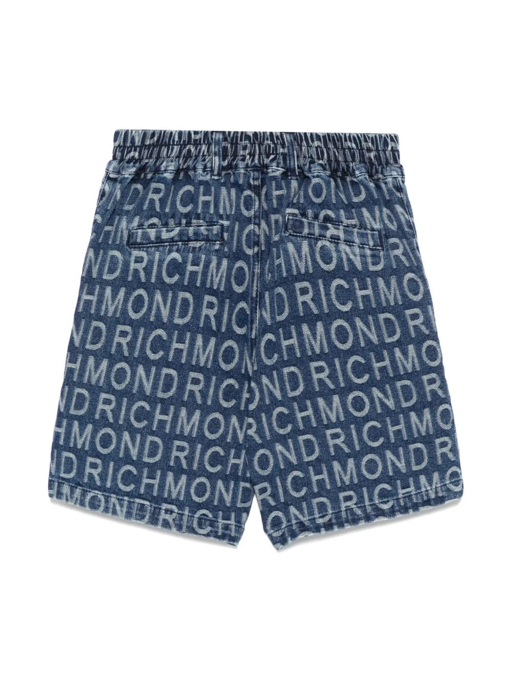 John Richmond Junior Shorts met logo jacquard Blauw