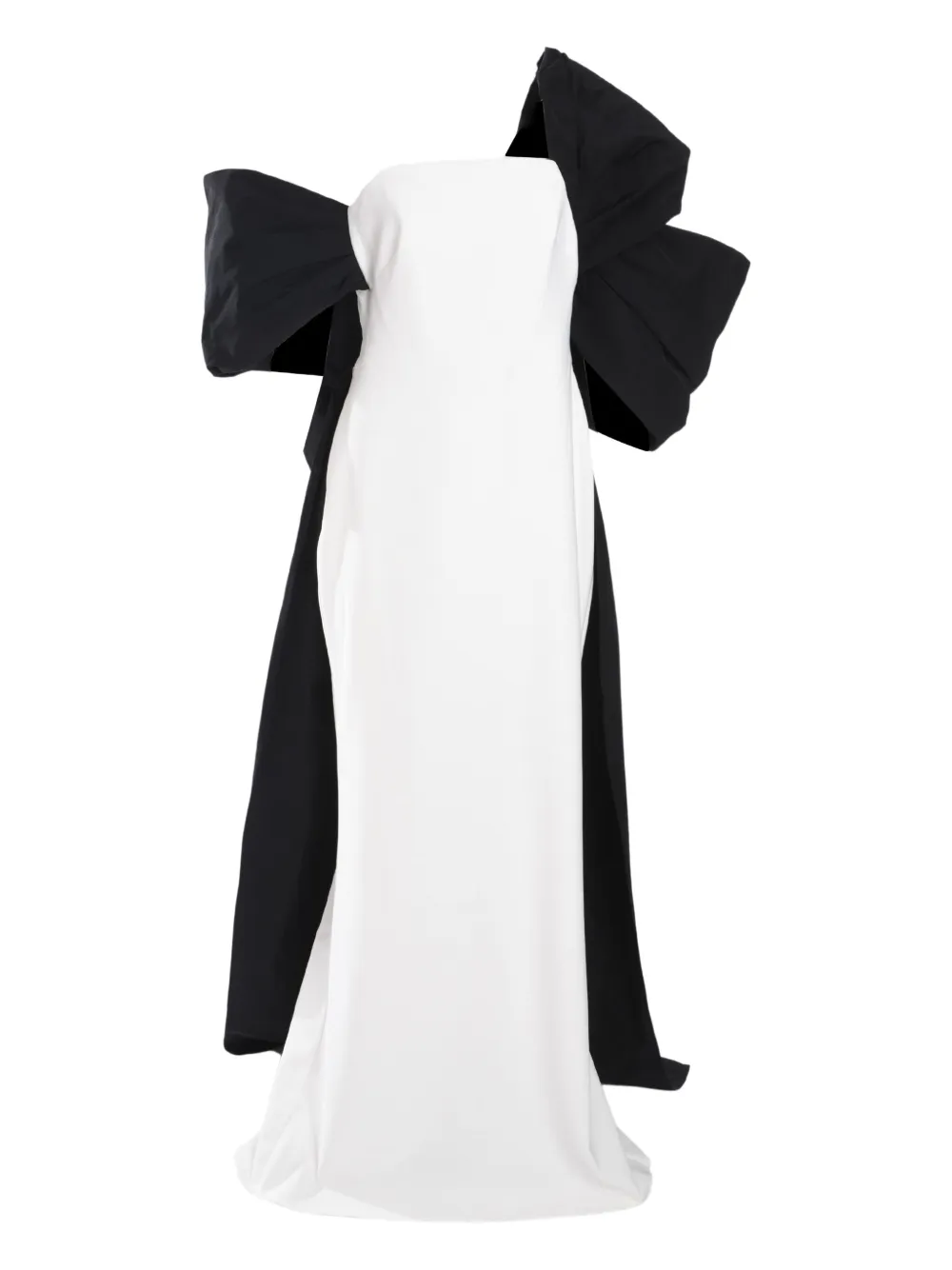 Marchesa Notte Gedrapeerde taffeta jurk Wit