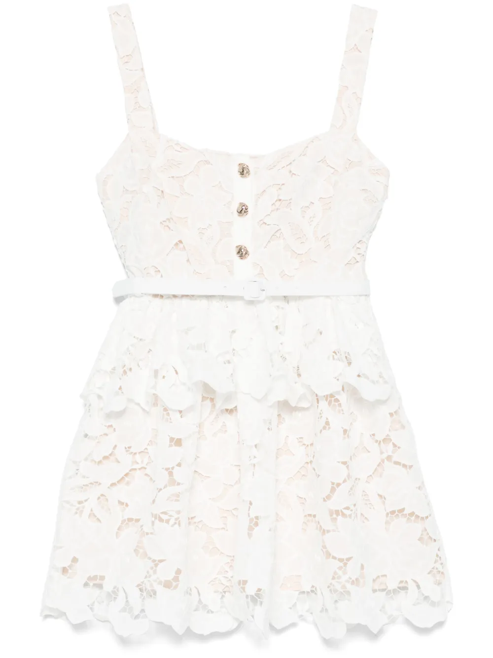 lace tiered mini dress