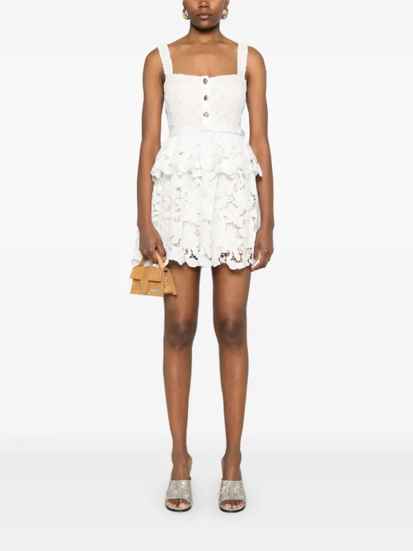 【SELF PORTRAIT】Lace Tiered Mini Dress ティアードミニドレス Lace Tiered Mini White Dress