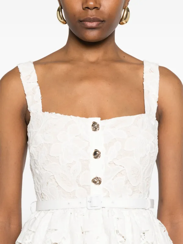 【送料&関税込】self-portrait Lace Tiered Self-Portrait Lace Tiered Mini Dress | White | FARFETCH JO