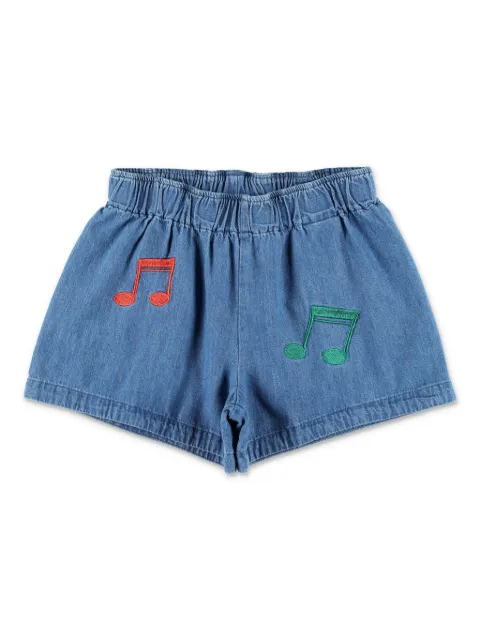 Mini Rodini music note-embroidered shorts