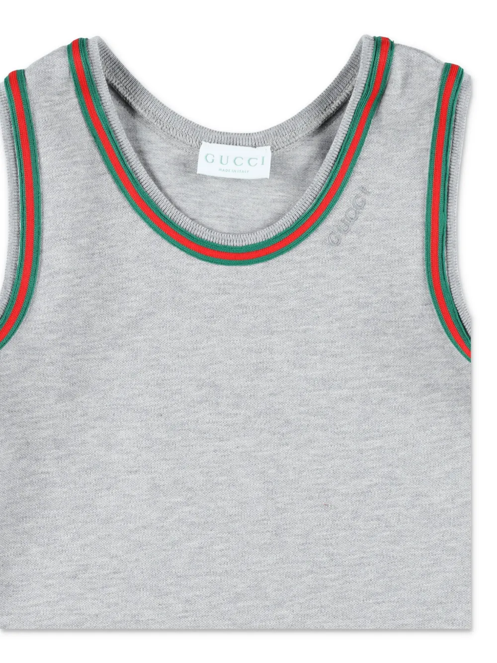 Gucci Kids Fleece jurk met Web-streep Grijs