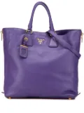 Prada Pre-Owned 2010-2024 Vitello Daino Side Zip Convertible Tote satchel - Purple