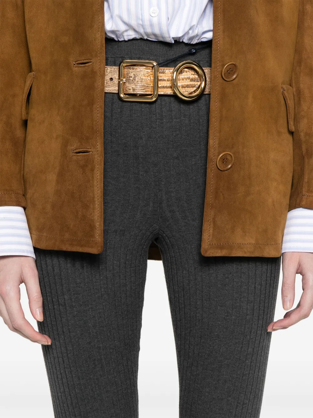 Prada Geribbelde legging Grijs