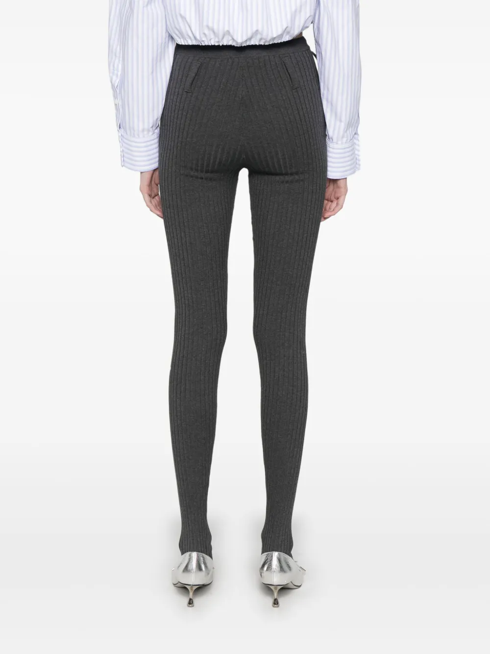 Prada Geribbelde legging Grijs
