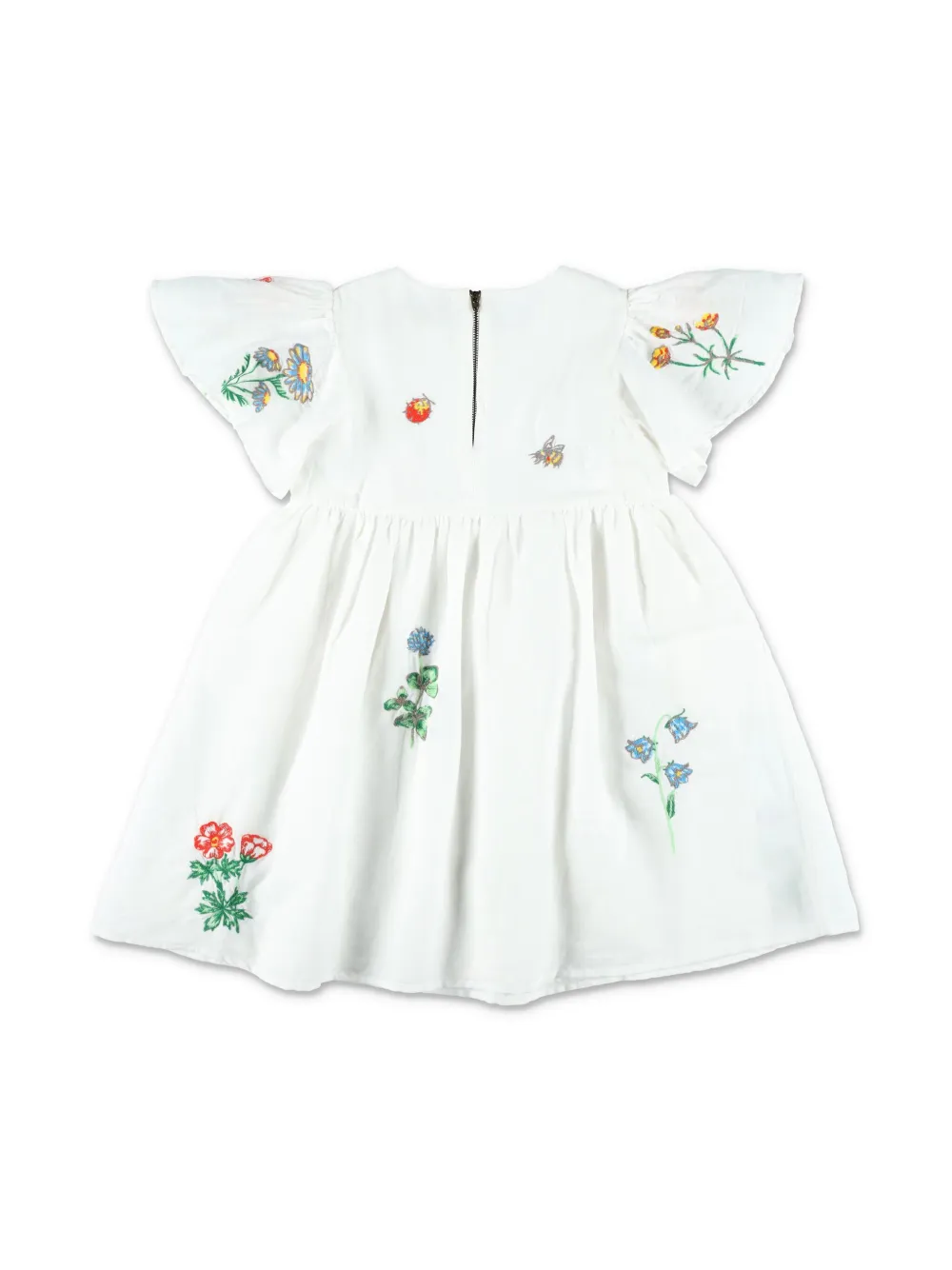 Stella McCartney Kids flutter-sleeve floral dress - Wit