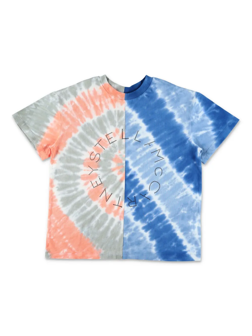Stella McCartney Kids T-shirt met tie-dye print Blauw
