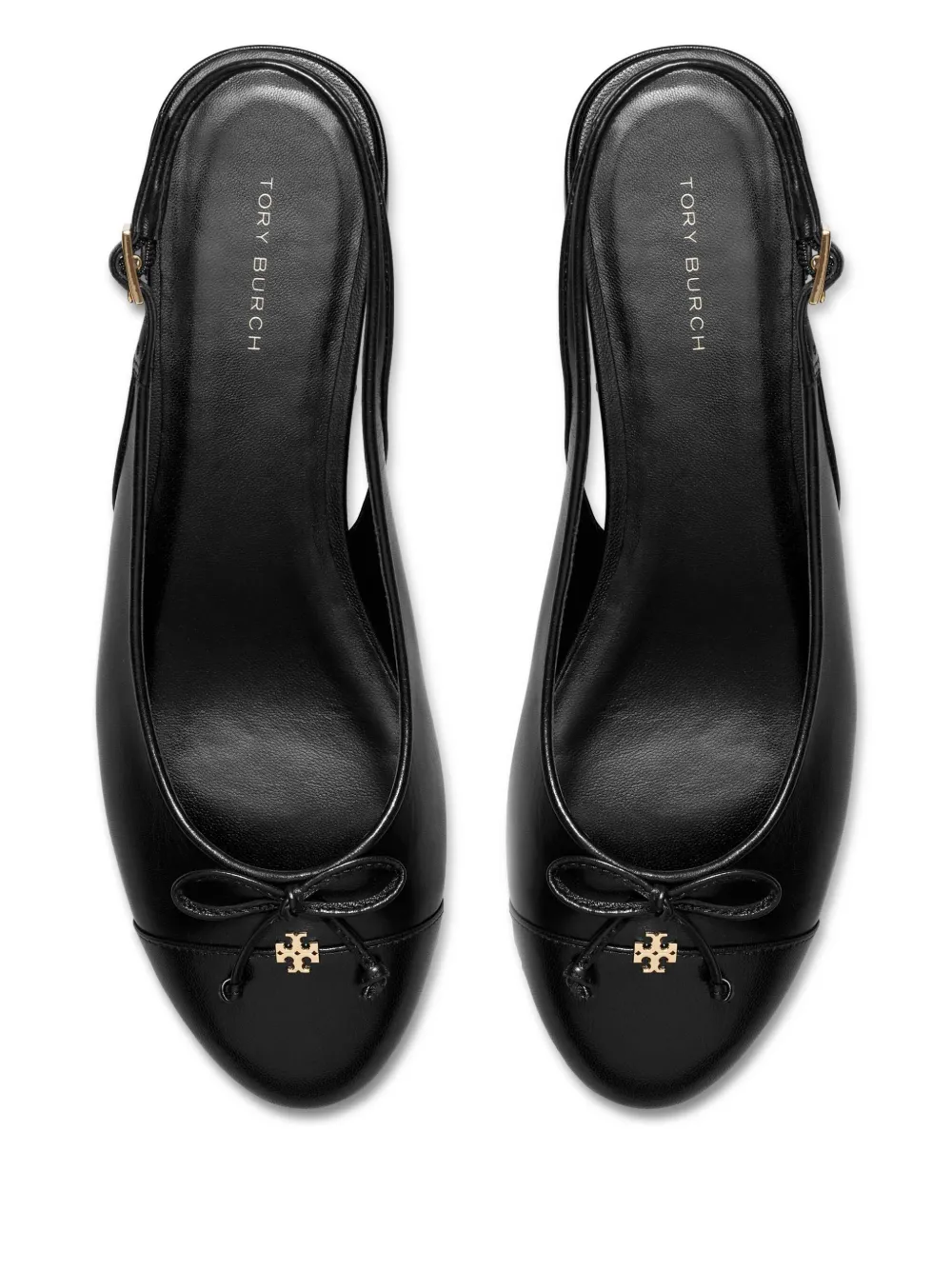 Tory Burch leather ballerina shoes Black