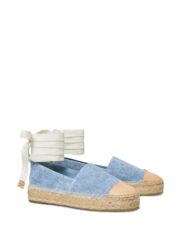 Tory Burch Leather Espadrilles Blue FARFETCH EG