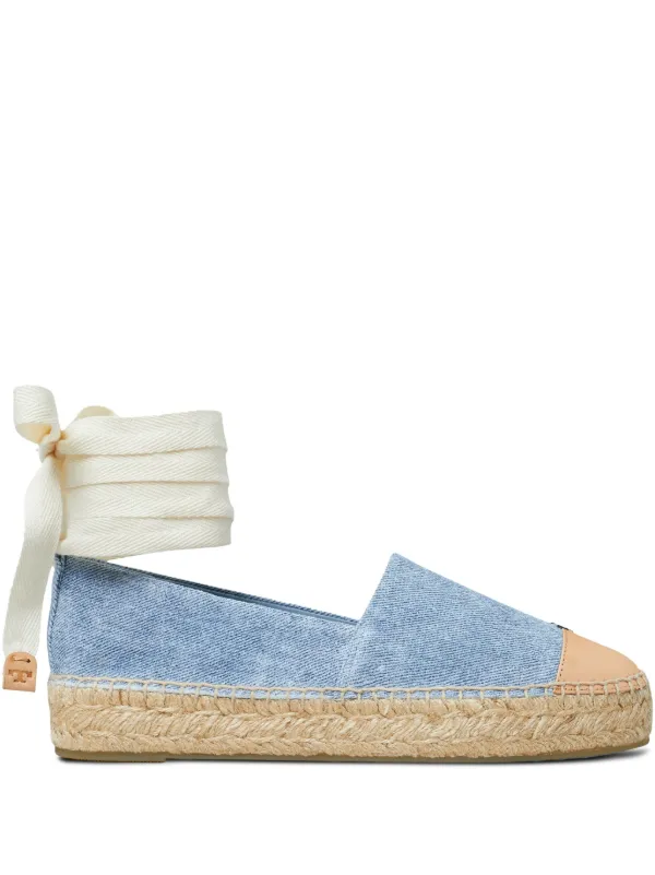 Tory Burch Leather Espadrilles Blue FARFETCH AU