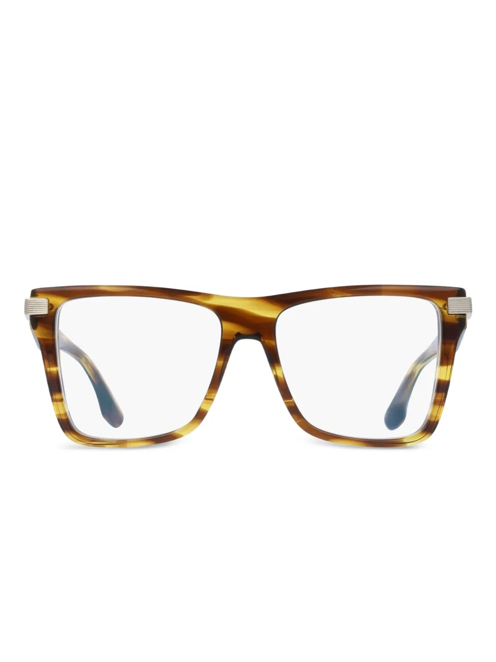 Victoria Beckham Eyewear Occhiali rettangolari a righe - Marrone