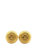 CHANEL Pre-Owned 1970-1980 Gold Plated CC Clip on Earrings costume earrings