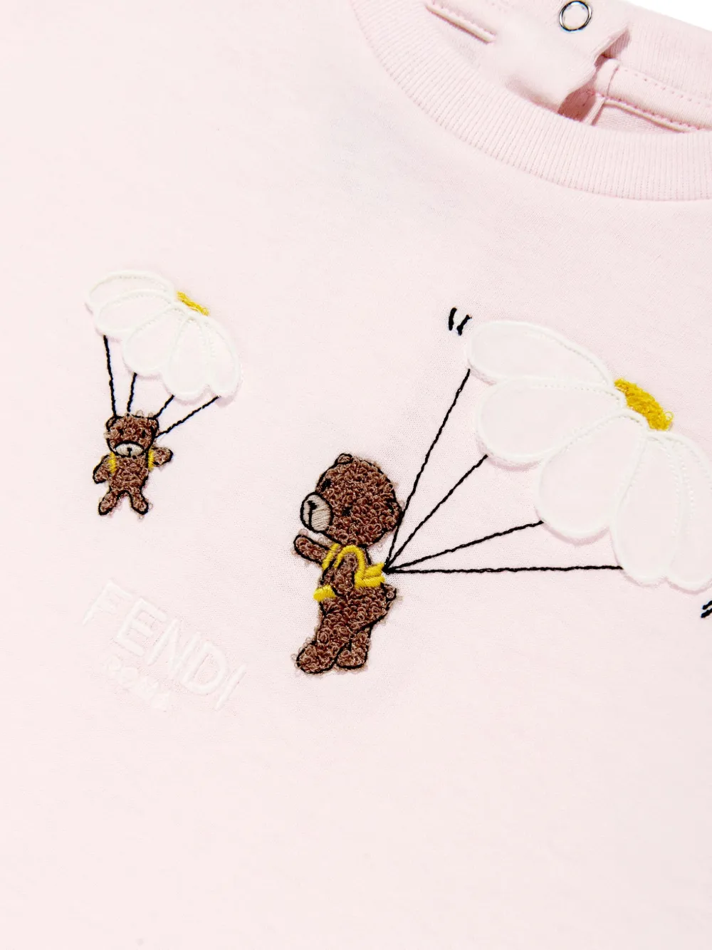 Fendi Kids Shirt met geborduurd patroon Roze