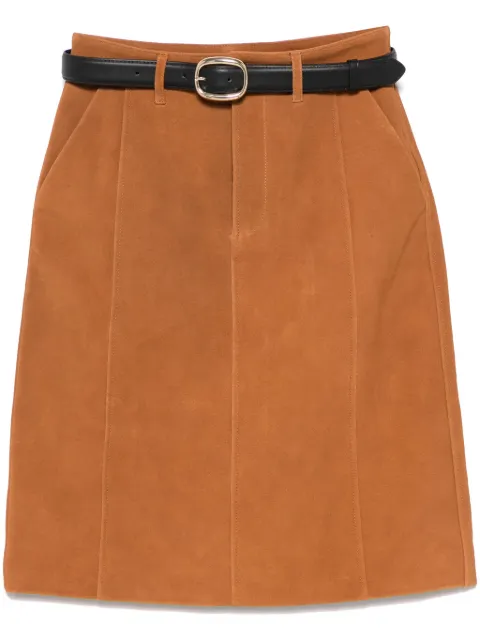 Self-Portrait belted suede skirt 