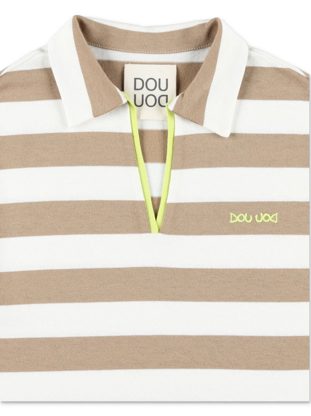 Douuod Kids Gestreept poloshirt Beige