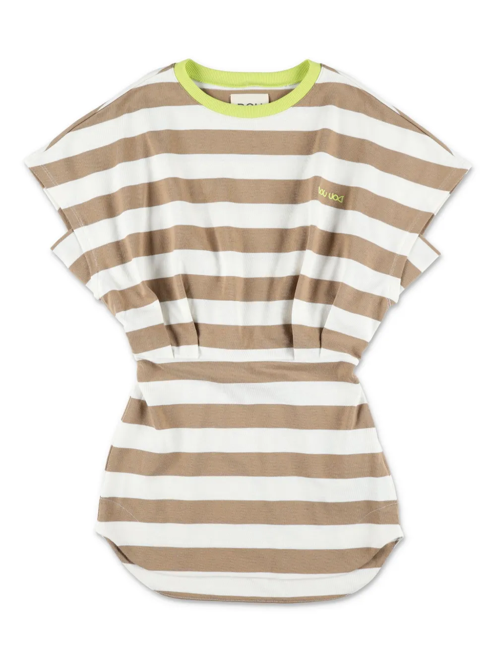 Douuod Kids vestido estilo playera con rayas estampadas | neutro | Image 1