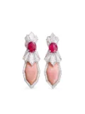 Ananya 18K white gold Mogra multi-stone earrings - Pink