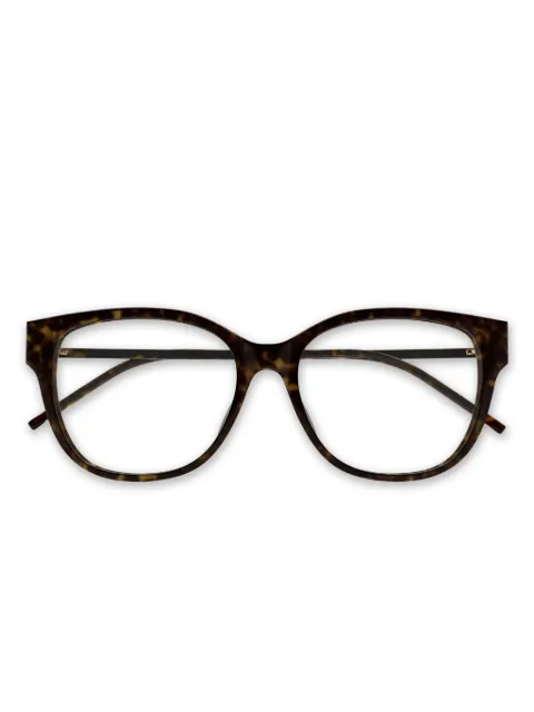 Saint Laurent Eyewear tortoiseshell-pattern rectangle-frame glasses