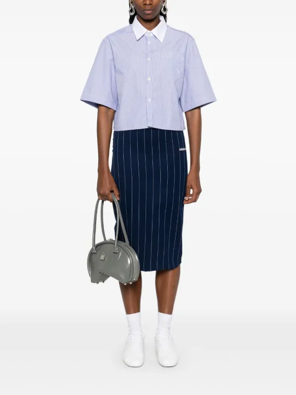 Adidas Pinstriped Pencil Midi Skirt | FARFETCH