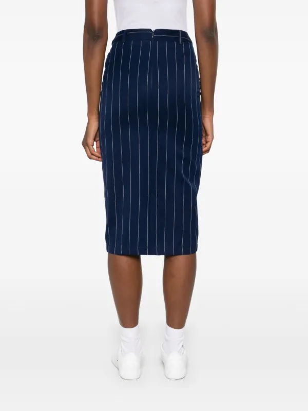 Adidas Pinstriped Pencil Midi Skirt | FARFETCH