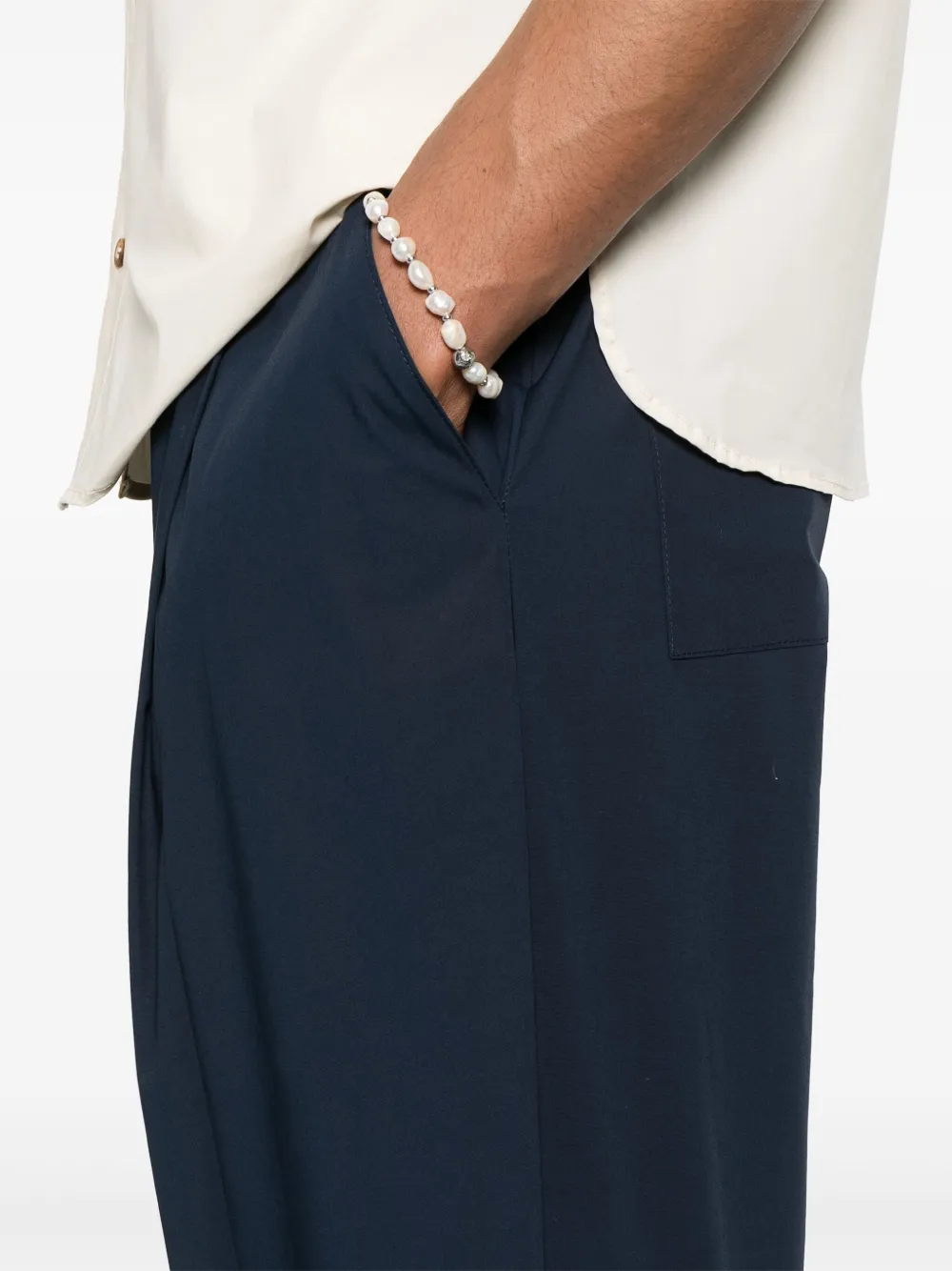 A Paper Kid Broek met geplooid detail Blauw