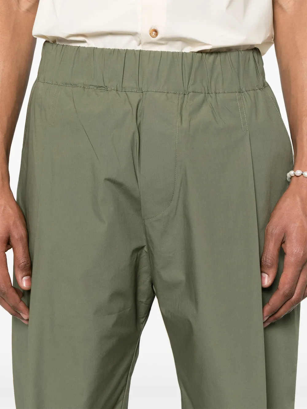 A Paper Kid Broek met geplooid detail Groen
