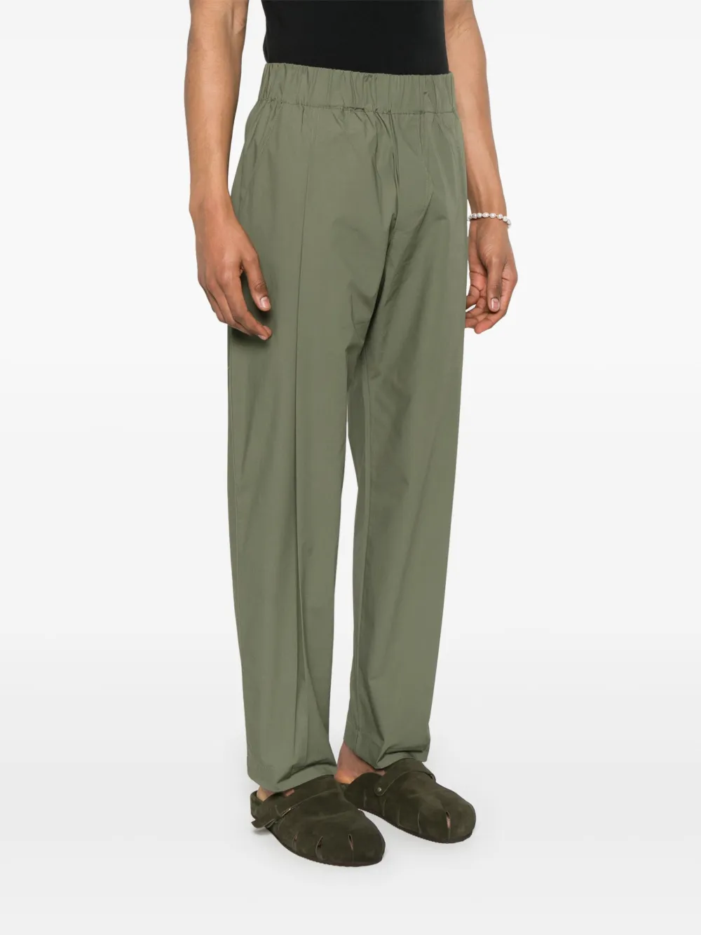 A Paper Kid Broek met geplooid detail Groen