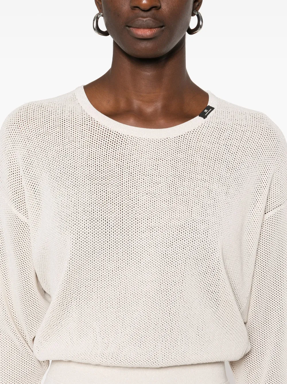 Elisabetta Franchi Midi-jurk met lurex-detail Beige