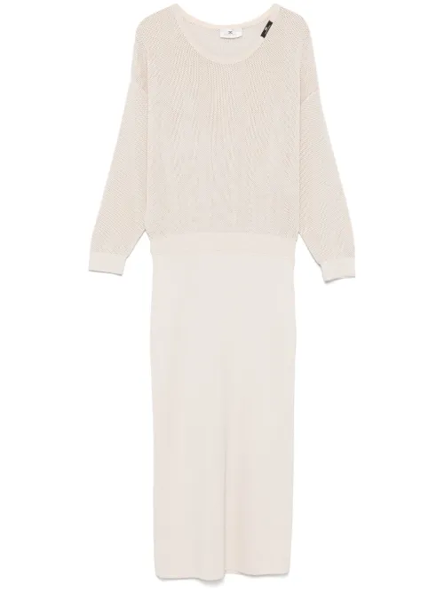 Robe mi-longue à détail métallisé - Elisabetta Franchi - Modalova