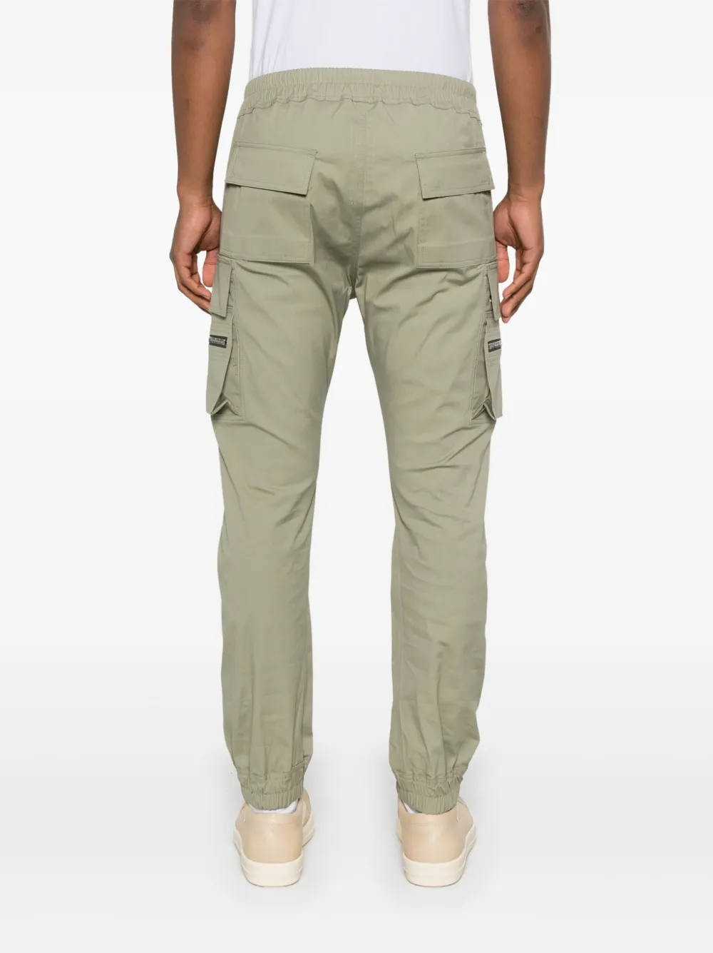 Rick Owens Celadon Slim-fit Cargo Pants With Versatile Pockets In 绿色