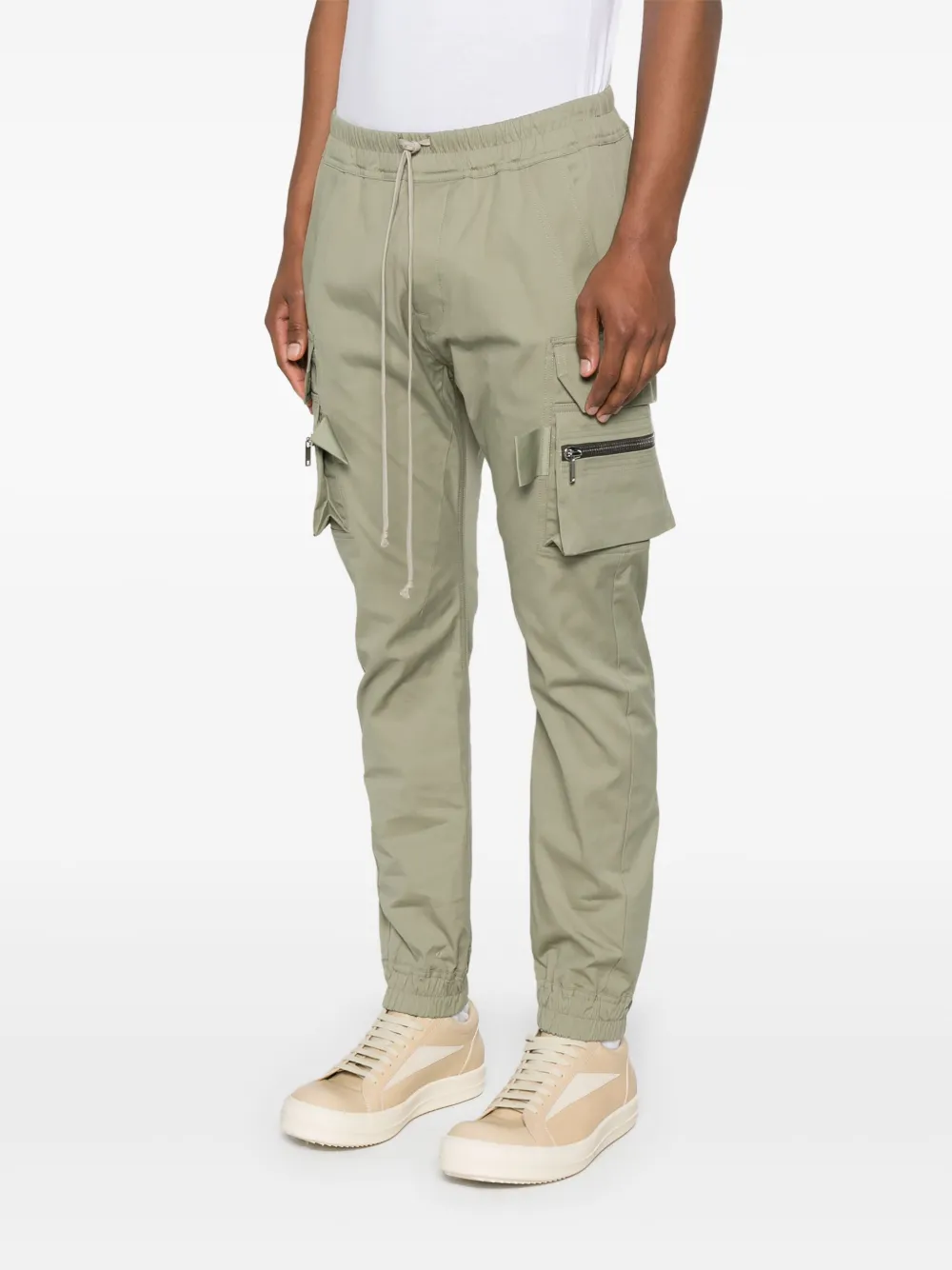 Rick Owens Celadon Slim-fit Cargo Pants With Versatile Pockets In 绿色