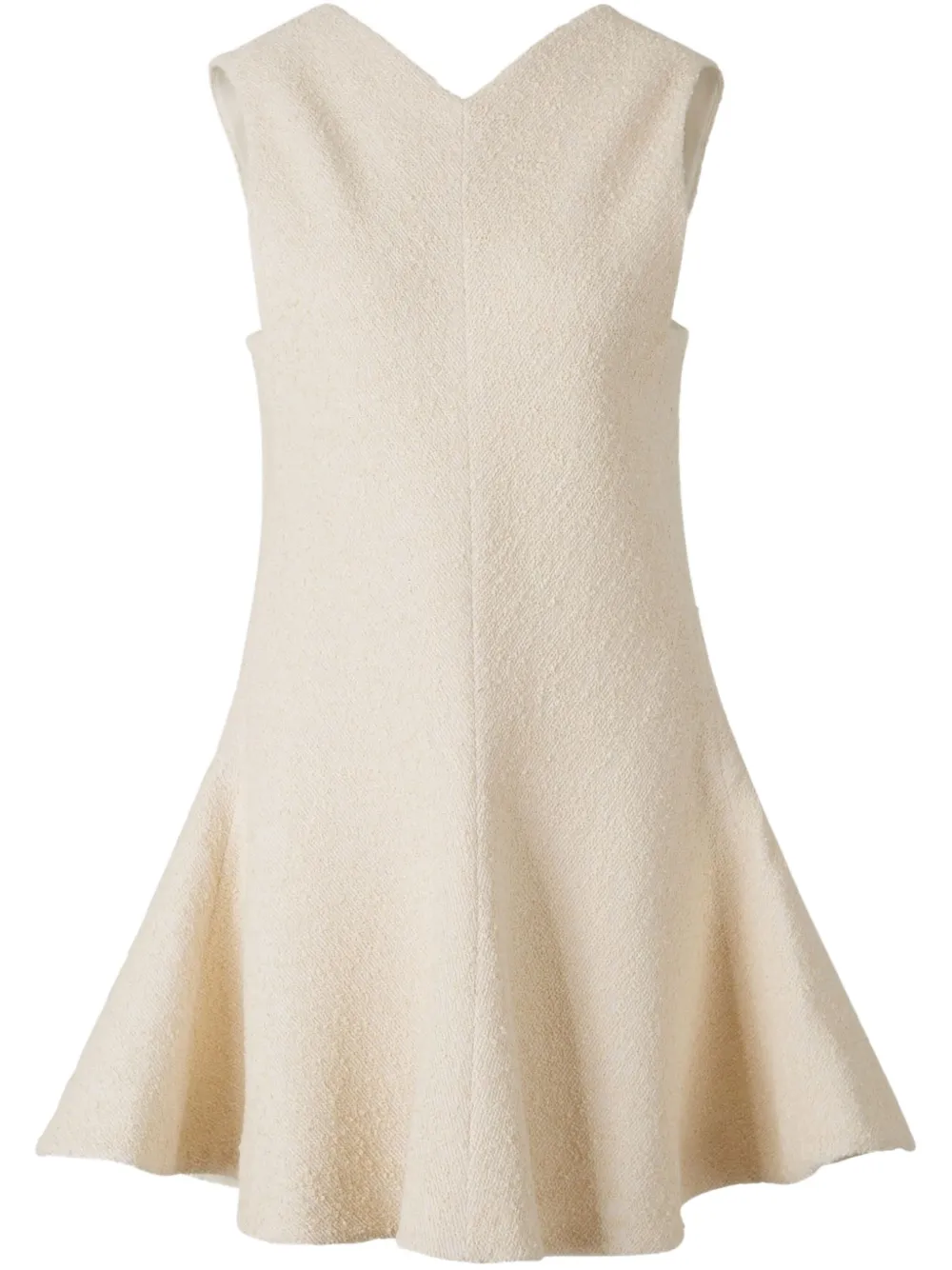 Shop Khaite V-back Flared Skater Dress In Neutrals