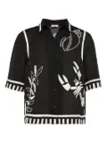 ERES Crab embroidered short-sleeve shirt - Black