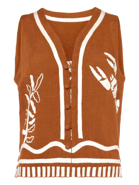ERES Oursin embroidered sleeveless vest