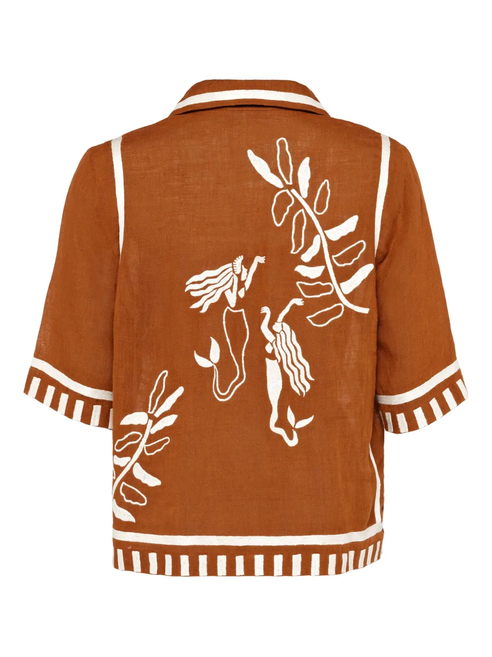 ERES Blouse met print en knopen Bruin