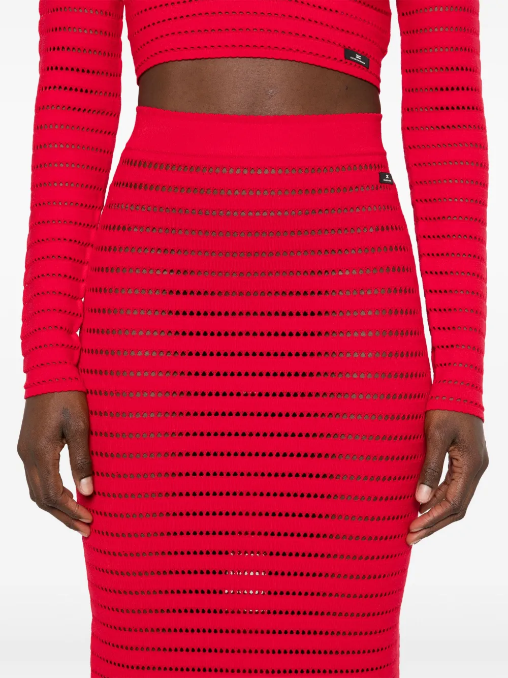 Elisabetta Franchi Opengebreide mini-rok Rood