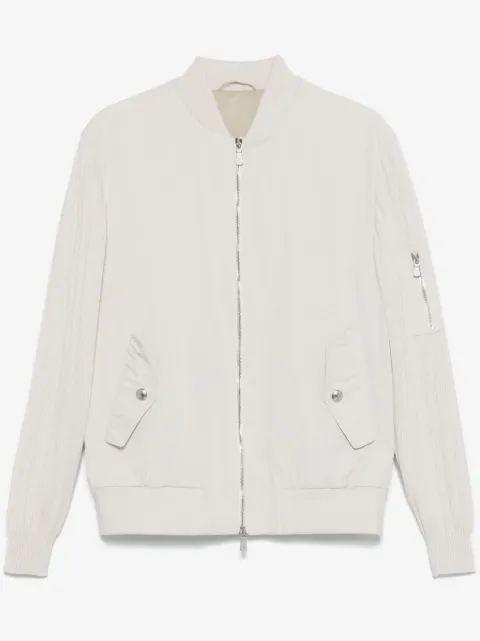 Eleventy gabardine bomber jacket
