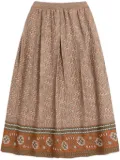 Valentino Garavani lurex jacquard knitted skirt - Brown