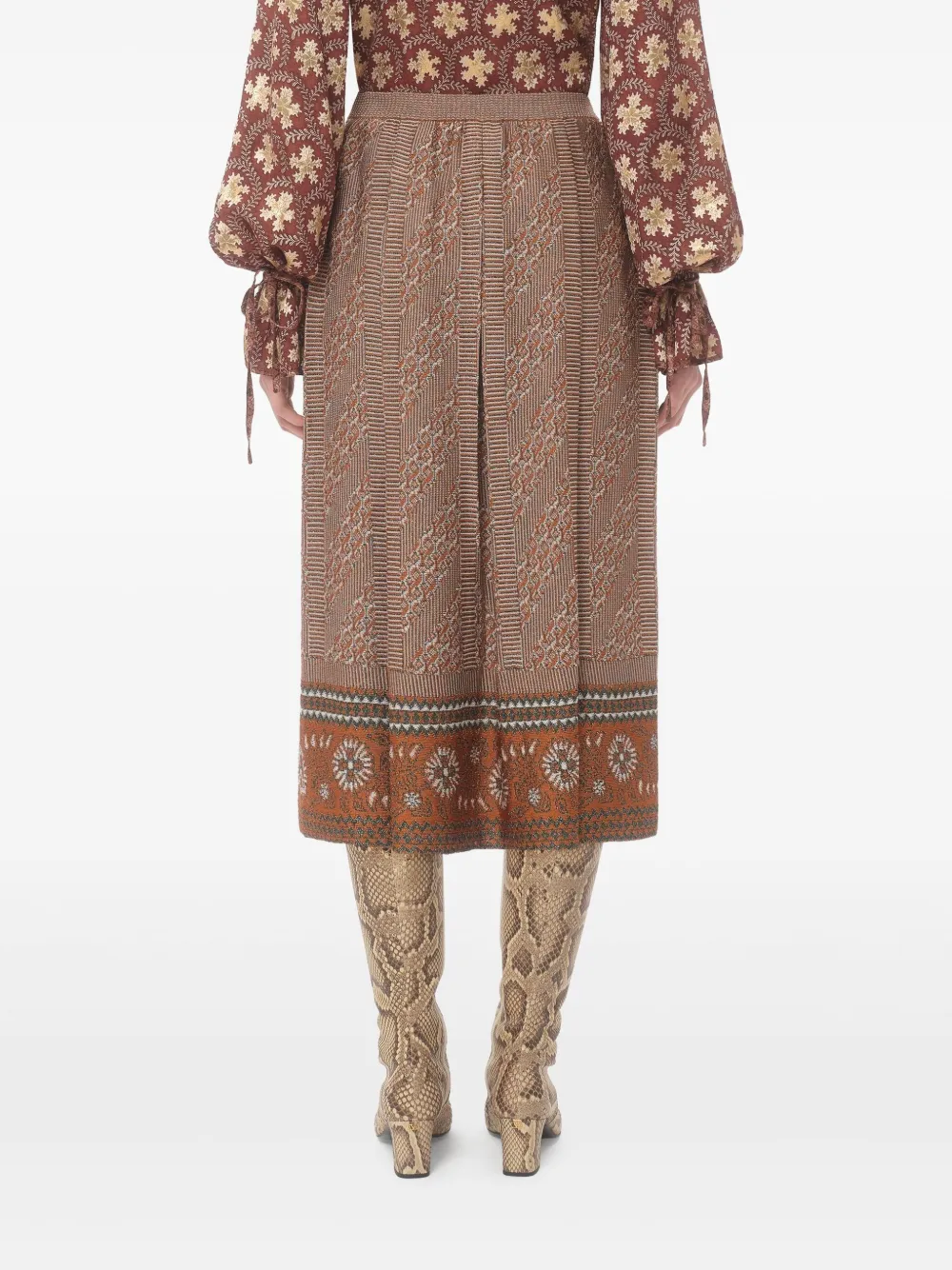 Valentino Garavani Gebreide rok met lurex jacquard Bruin