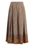 Valentino Garavani lurex jacquard knitted skirt - Brown